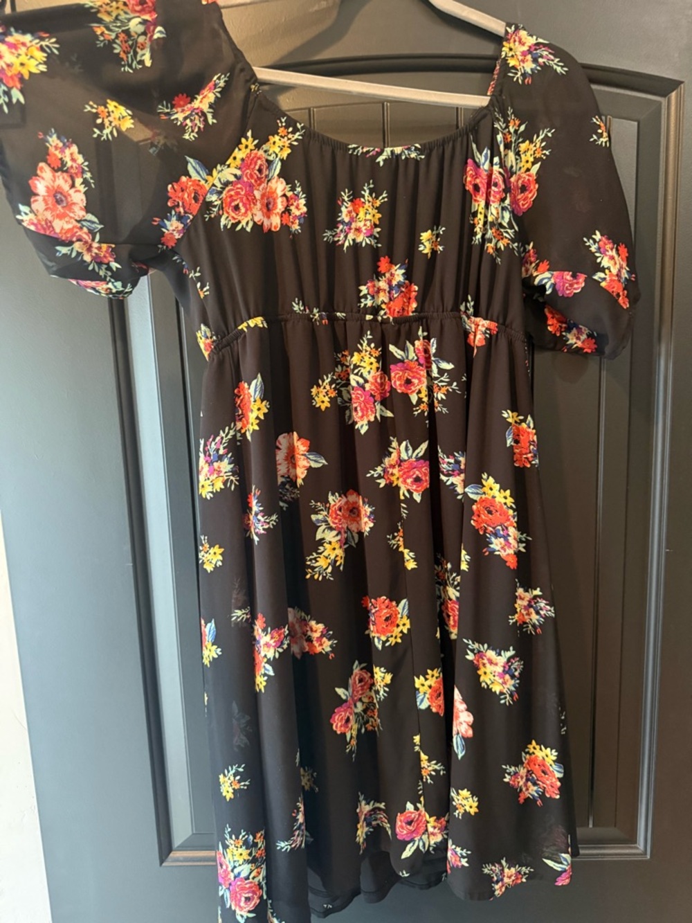 Torrid Floral Dress | Size 0 (Large) | Black Multicolor - Picture 2 of 5